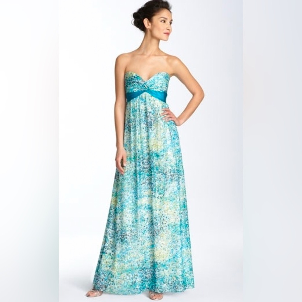 BCBG MAXAZRIA | Floral Strapless Long Maxi dress